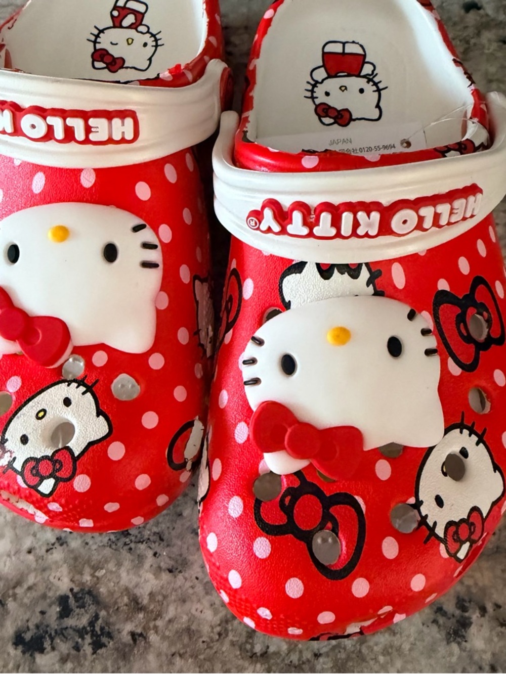 Hello Kitty Red and White Slip-On Clog with Bow Accent